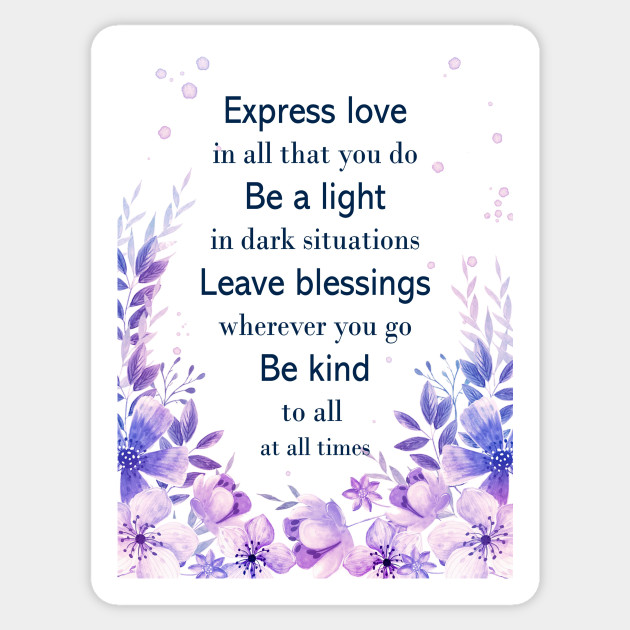 Purple Flowers with Inspirational Quote Inspirational Gift Sticker TeePublic